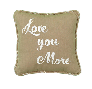 Love You More Printed Pillow - 10x10 Tan Fabric Park Designs - The Fox Decor